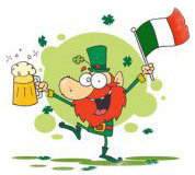 a happy leprechaun with a pint of beer and the irish flag 0521 1003 2117 1726 SMU1