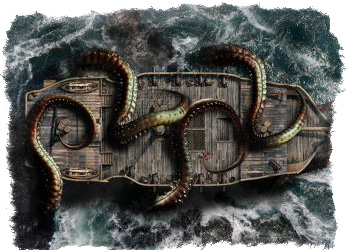 Кракен — гигантский кальмар, разрушающий корабли